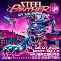 Mittwoch 12 Uhr Einsendeschluss: .rcn präsentiert: STEEL PANTHER, FR. 05.07.2024, Würzburg, Posthalle