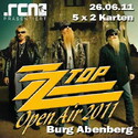 BURG ABENBERG: ZZ TOP AUSVERKAUFT, .rcn PRÄSENTIERT UND VERLOST DIE LETZTEN KARTEN!