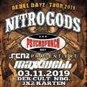 SAMSTAG MITTAG EINSENDESCHLUSS: .rcn präsentiert: NITROGODS, PSYCHOPUNCH, SO. 03.11.2019, NÜRNBERG, DER CULT