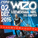 MORGEN EINSENDESCHLUSS: .rcn präsentiert WIZO, FR. 02.12.2016, NBG. LÖWENSAAL (Ausverkauft)