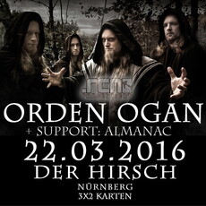 MORGEN EINSENDESCHLUSS: .rcn präsentiert: ORDEN OGAN, DI. 22.03.2016, HIRSCH-NÜRNBERG