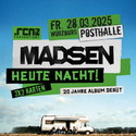 Tourverlängerung, wir verlosen für Würzburg: .rcn präsentiert: MADSEN, Fr. 28.03.2025, Posthalle, Würzburg